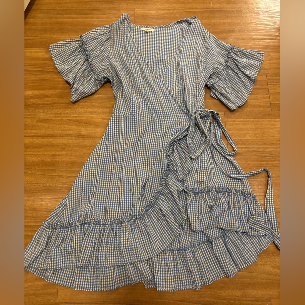 Max Studio Blue Gingham Dress